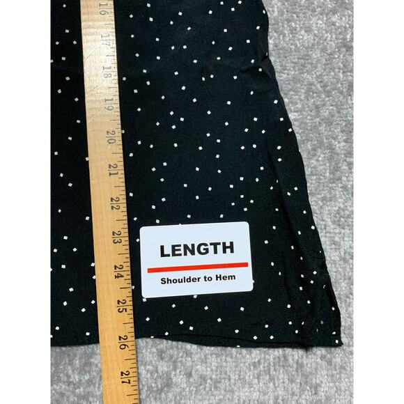J. Jill Pure Jill Blouse Top Women Size S Black Polka Dot 100% Rayon Button Up - Picture 12 of 13